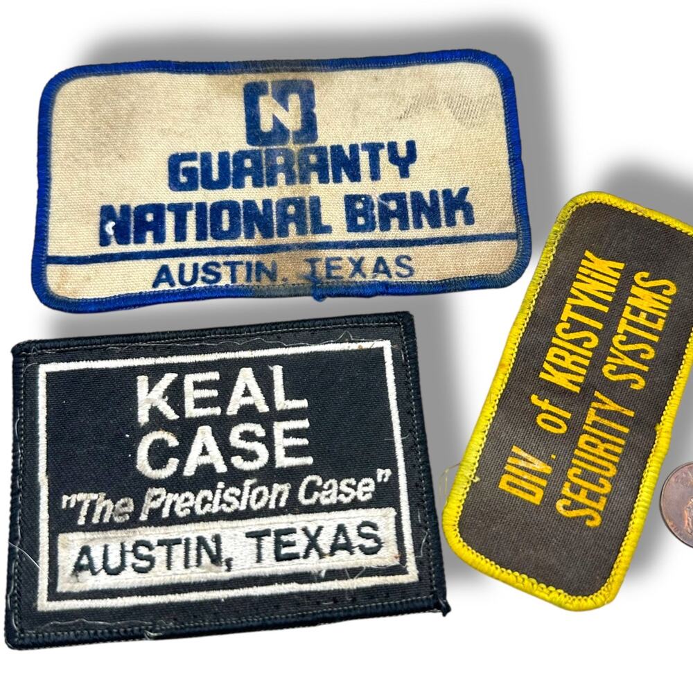 Vintage Texas bank and SECURITY SYSTEMS Patches